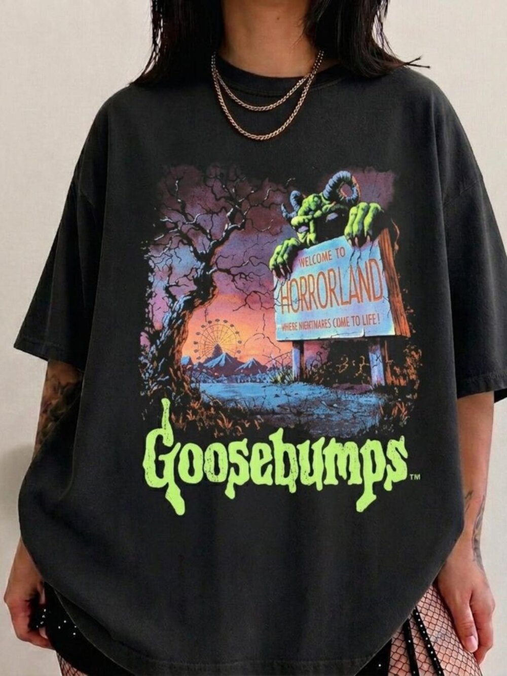 Vintage Goosebumps Haunted House Halloween Tee